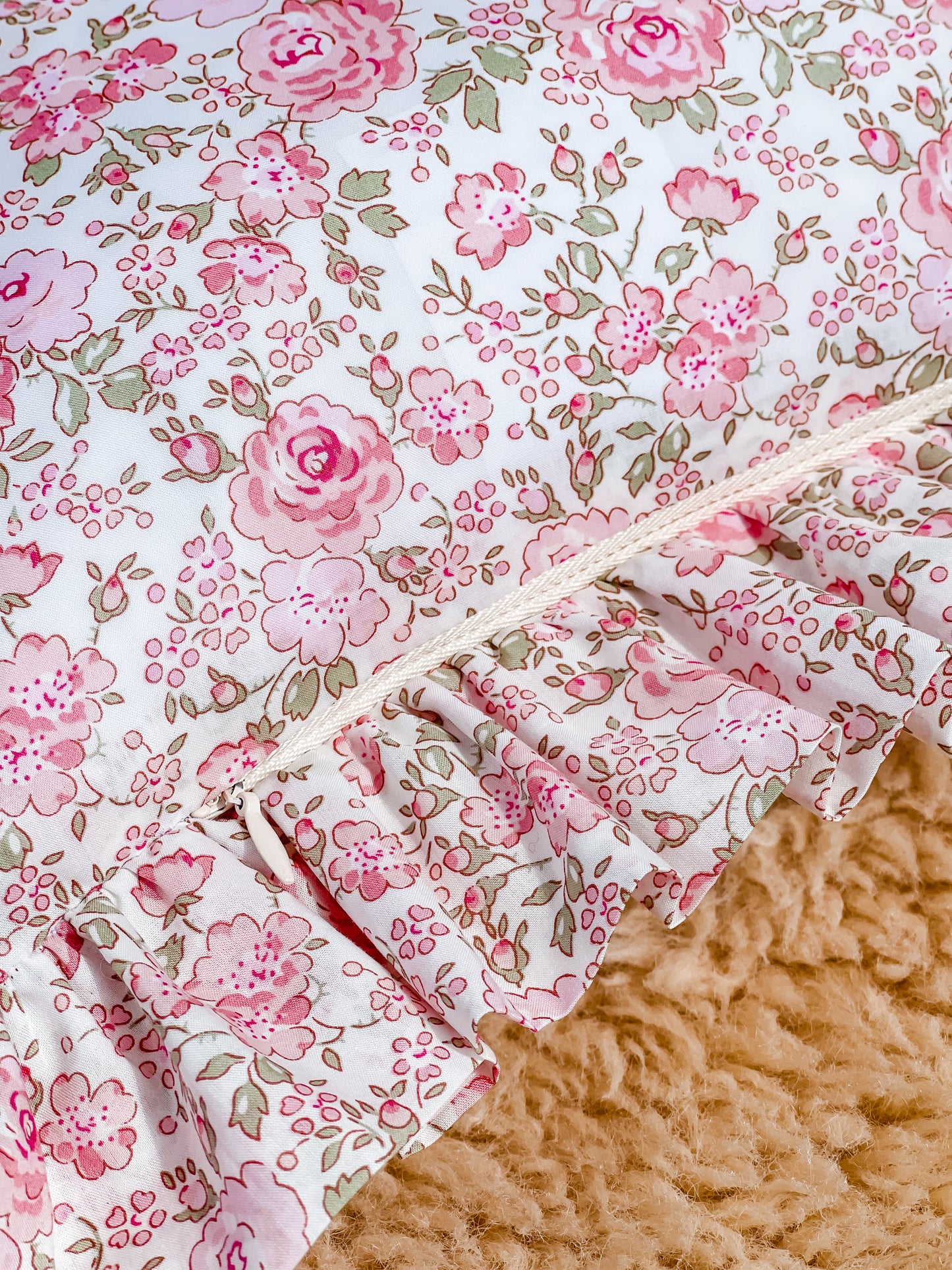 Personalised Linen & Liberty Ruffle Cushion