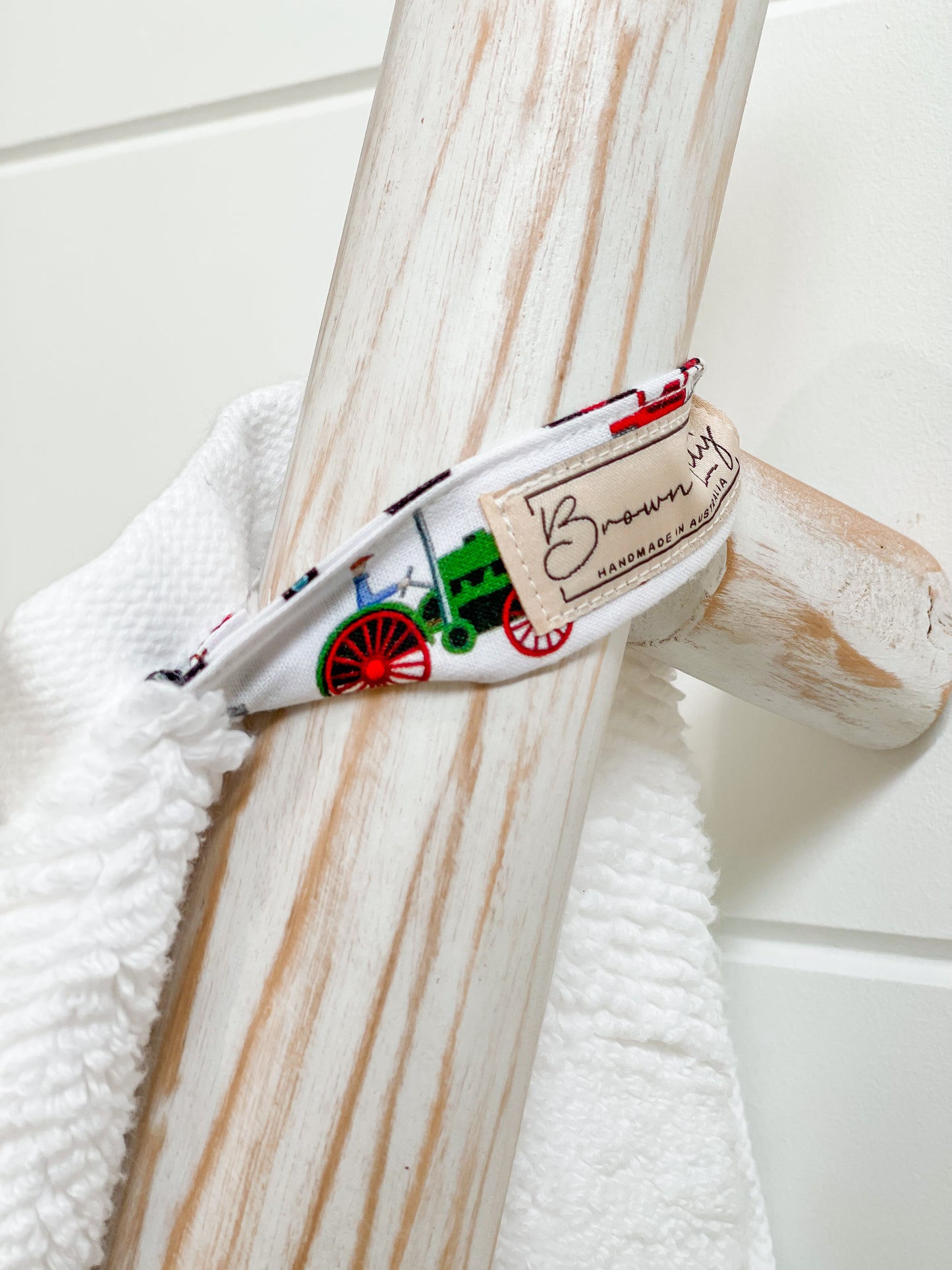 Personalised Towels ‘Red Tractor Designs fabric’
