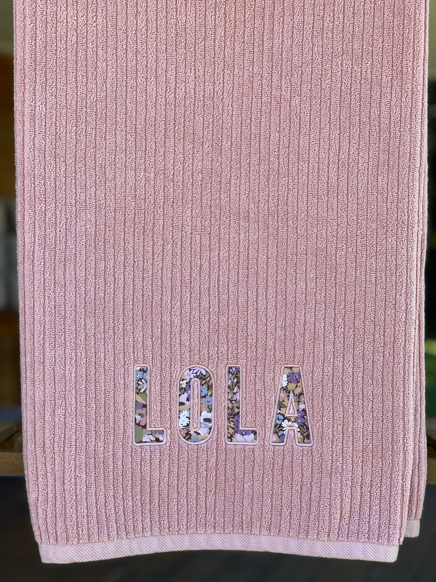 Personalised Liberty Bath Towels for Girls | Custom Embroidered Name Towels Australia