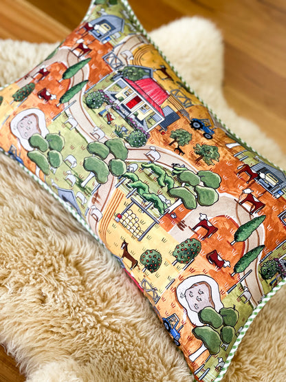 On The Farm Personalised Cushions 'Red Tractor Designs' fabrics