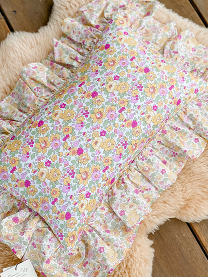Personalised Liberty Ruffle Cushion with Single Ruffle