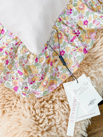 Personalised Liberty Ruffle Cushion with Single Ruffle