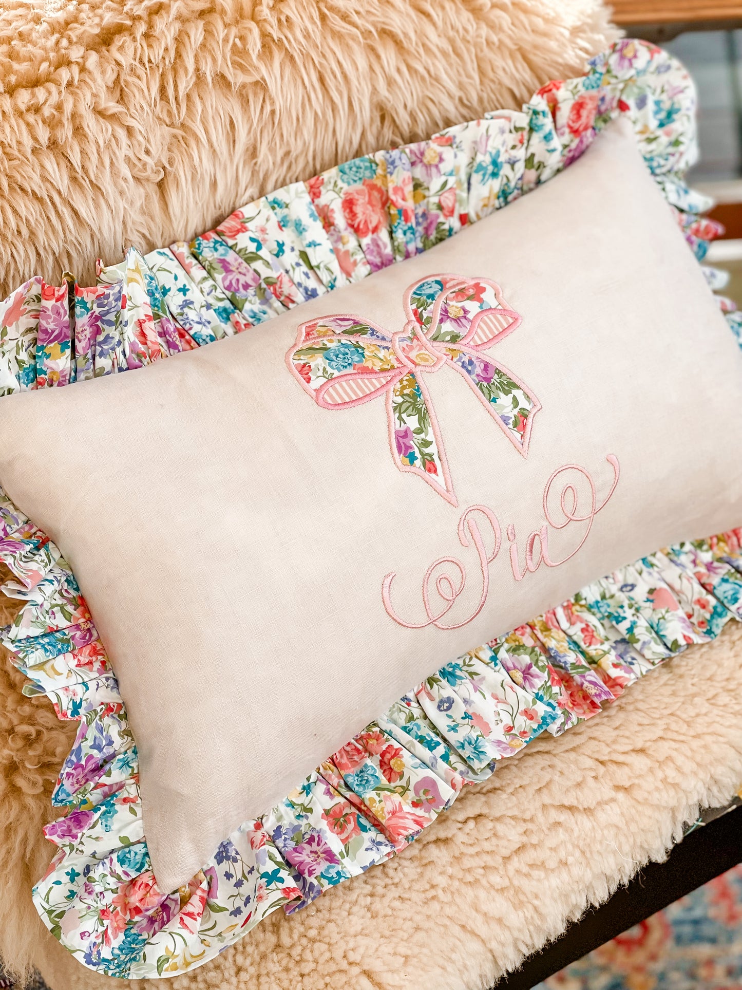 Liberty & 'Bridgerton' Ruffle Cushion
