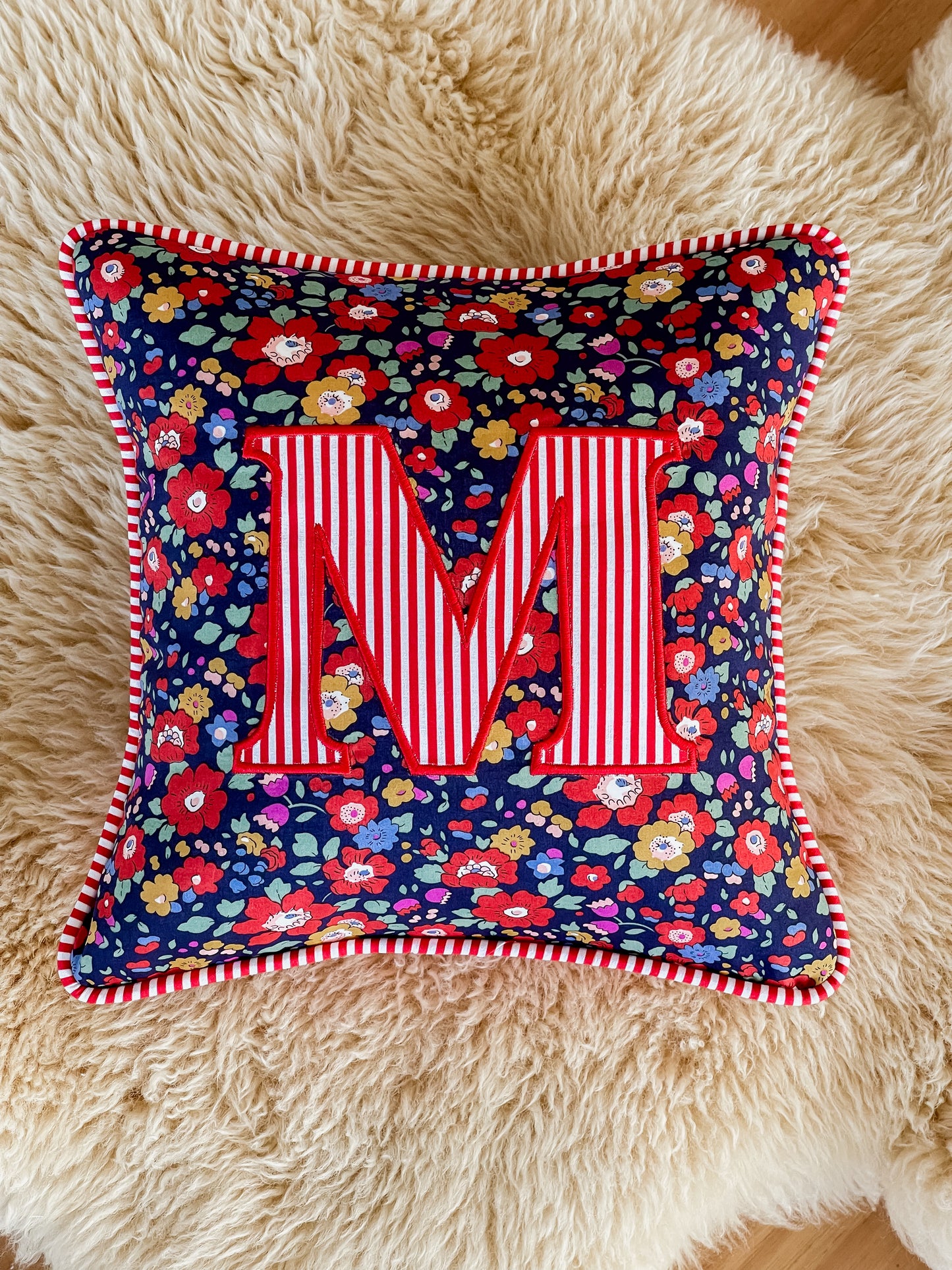 Personalised Liberty Initial Cushion