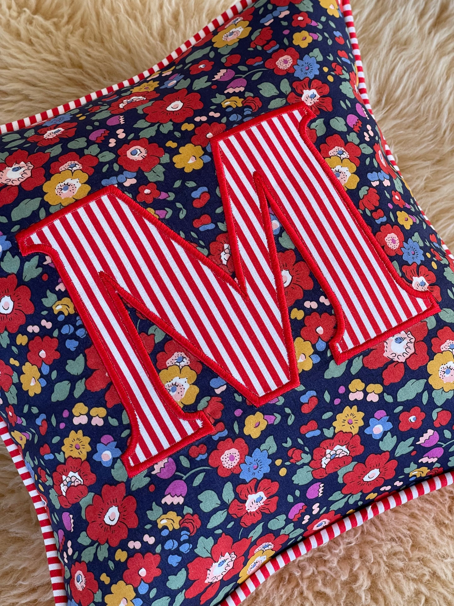 Personalised Liberty Initial Cushion
