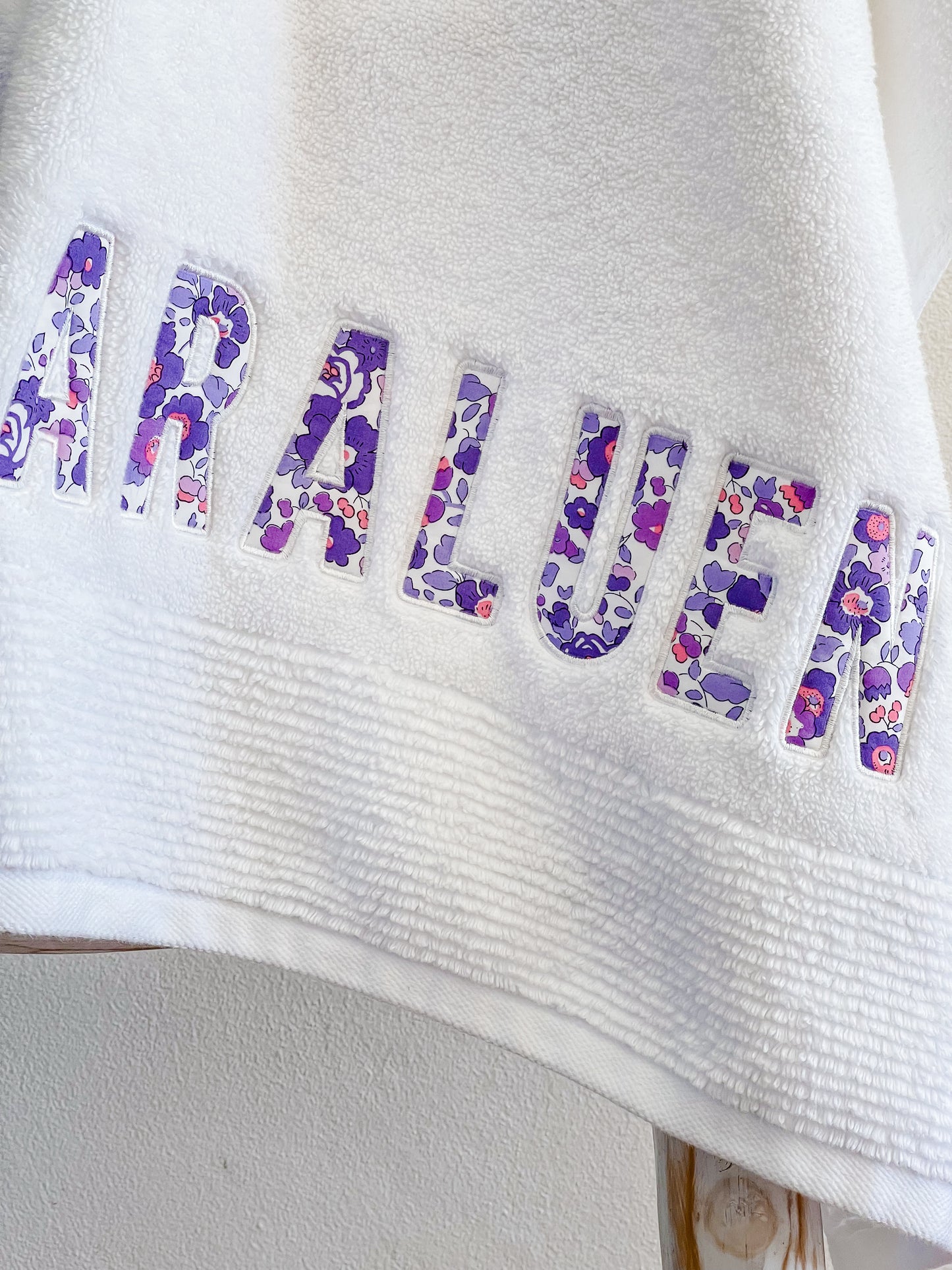 Personalised Liberty Bath Towels for Girls | Custom Embroidered Name Towels Australia