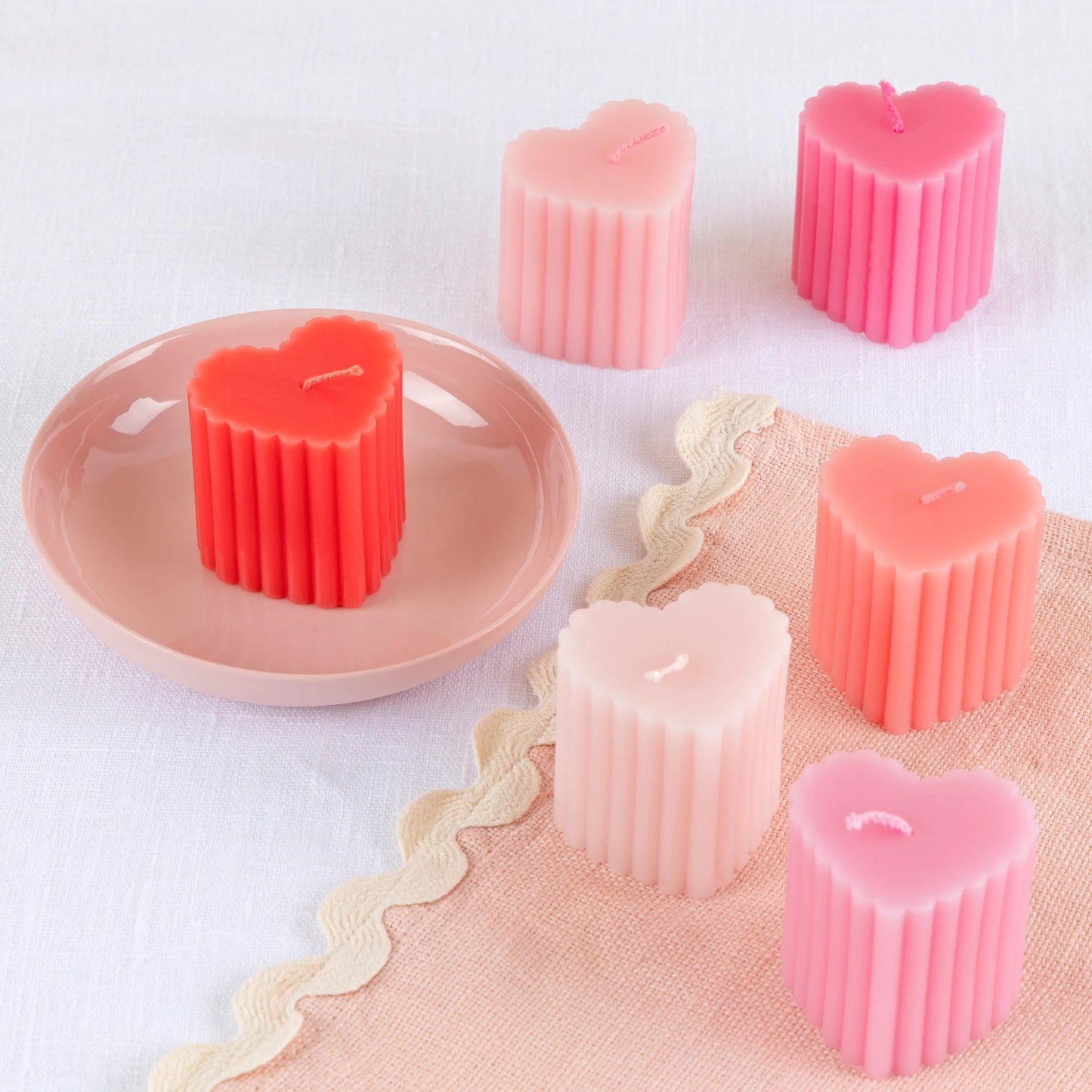 Meri Meri x Liberty Scalloped Heart Liberty Candles