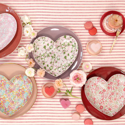 Meri Meri x Liberty Mixed Set of Reusable Heart Plates