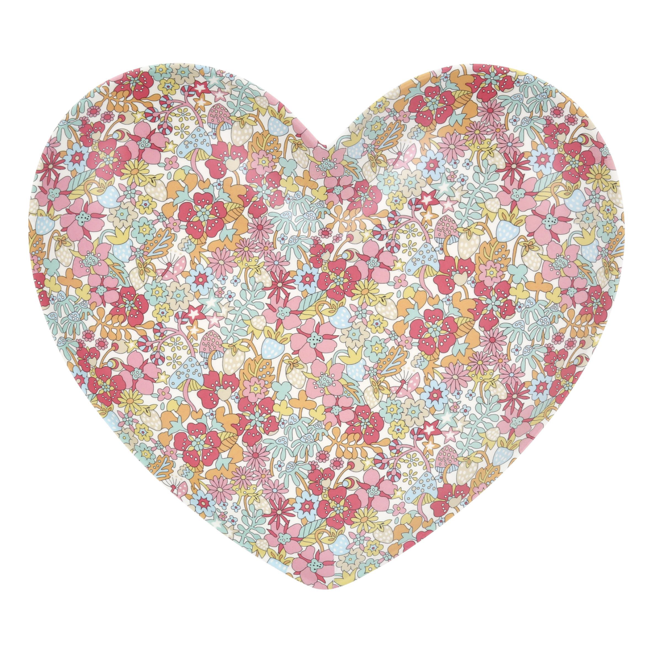 Meri Meri x Liberty Mixed Set of Reusable Heart Plates