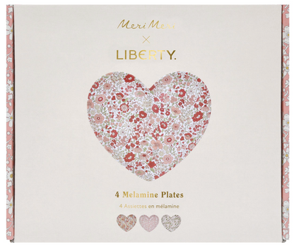 Meri Meri x Liberty Mixed Set of Reusable Heart Plates