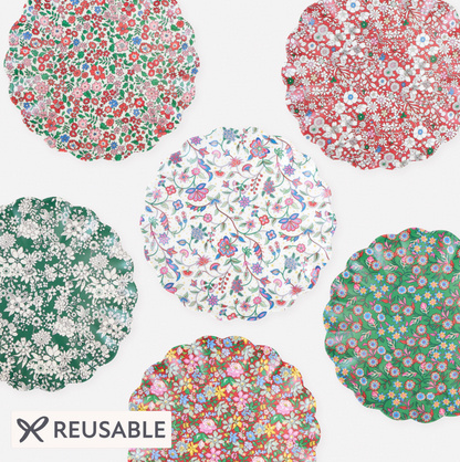 Meri Meri x Liberty Red & Green Reusable Small Plates